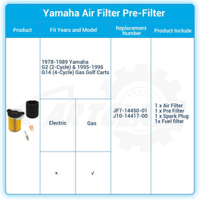 Yamaha Golf Cart Air Filter & Fuel Filter & Spark Plug Kit