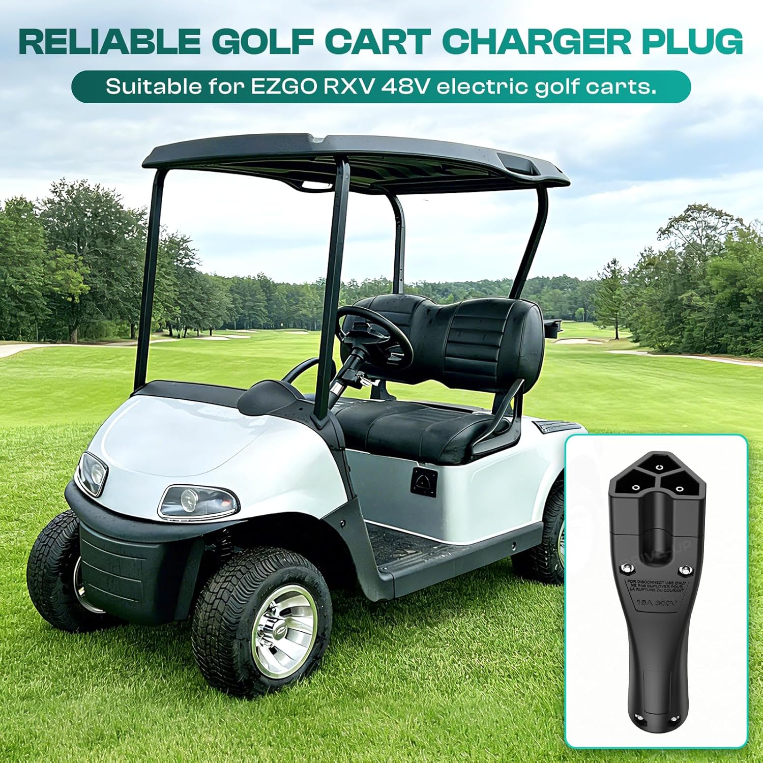 48V Triangle Charger Plug Handle for EZGO RXV Golf Carts | DRIVE UP