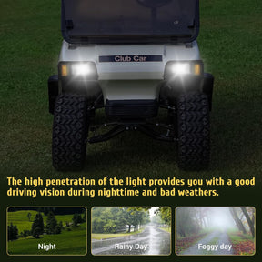 Golf Cart LED Headlights for Club Car DS 1993-Up Models 12 Volt Headlight OEM 101988002 101988001 |Drive-up