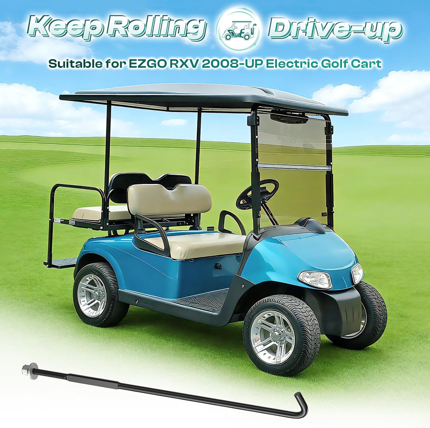Golf Cart Battery Hold Down Rods for EZGO RXV