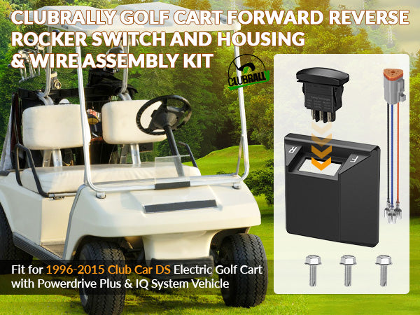 Golf Cart Forward Reverse Rocker Switch with Housing & Wire Kit, Fit for 1996-2015 Electric Club Car DS |Drive-up