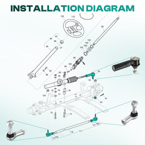 Ball Joint Kit, Fits 2001-Up EZGO TXT Golf Cart | Drive-up