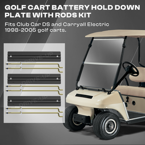 Golf Cart Battery Hold Down Plate with Rods Kit for Club Car DS and Carryall Electric Modles |Drive-up