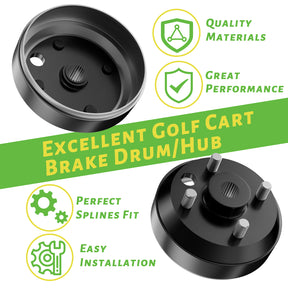 Golf Cart Brake Drum Hub Assembly for EZGO TXT 1982-Up - 2 Packs | Drive-up