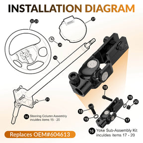 EZGO Golf Cart Steering Column Yoke for RXV Models | Drive-up