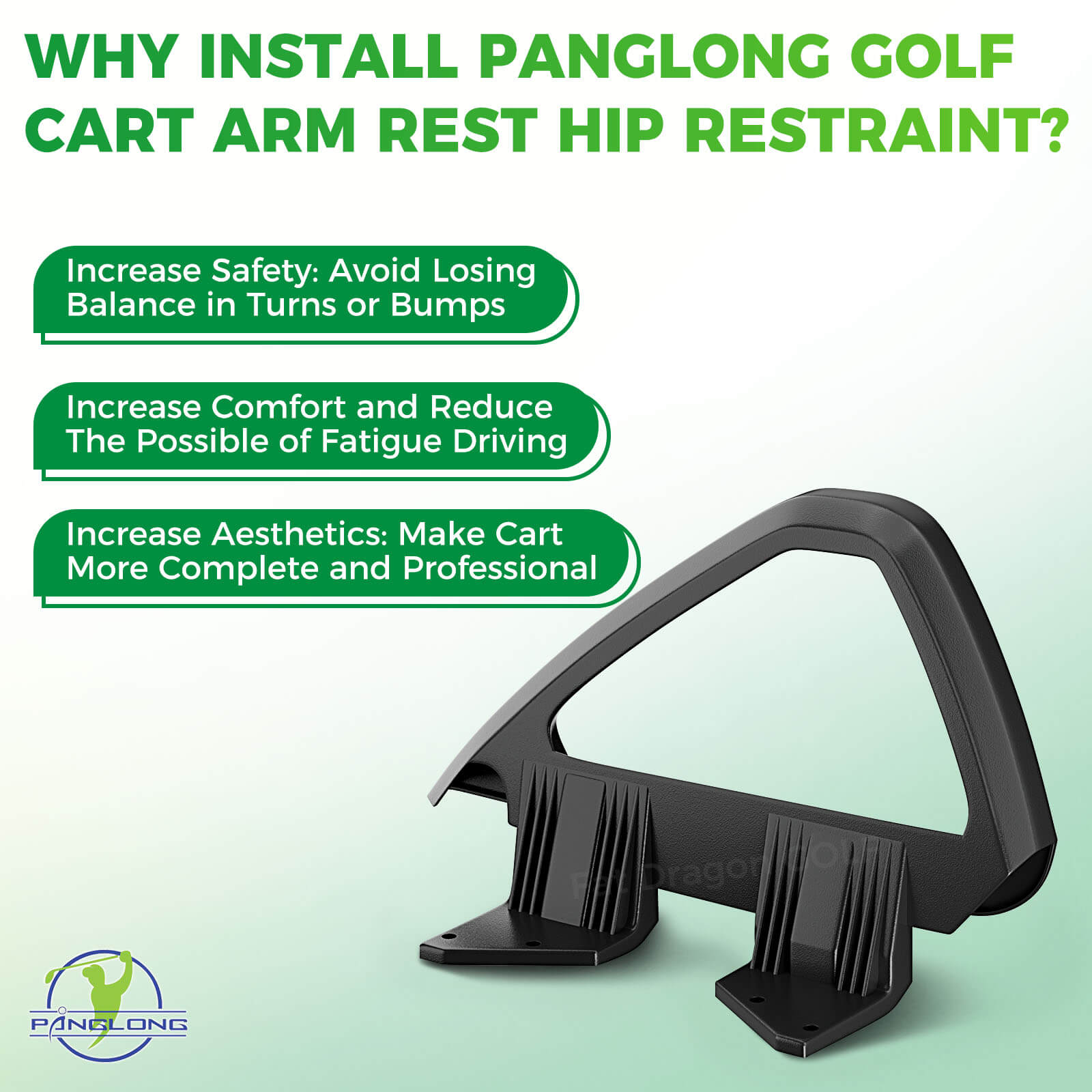 Club Car Arm Rest Hip Restraint for 2000-up DS