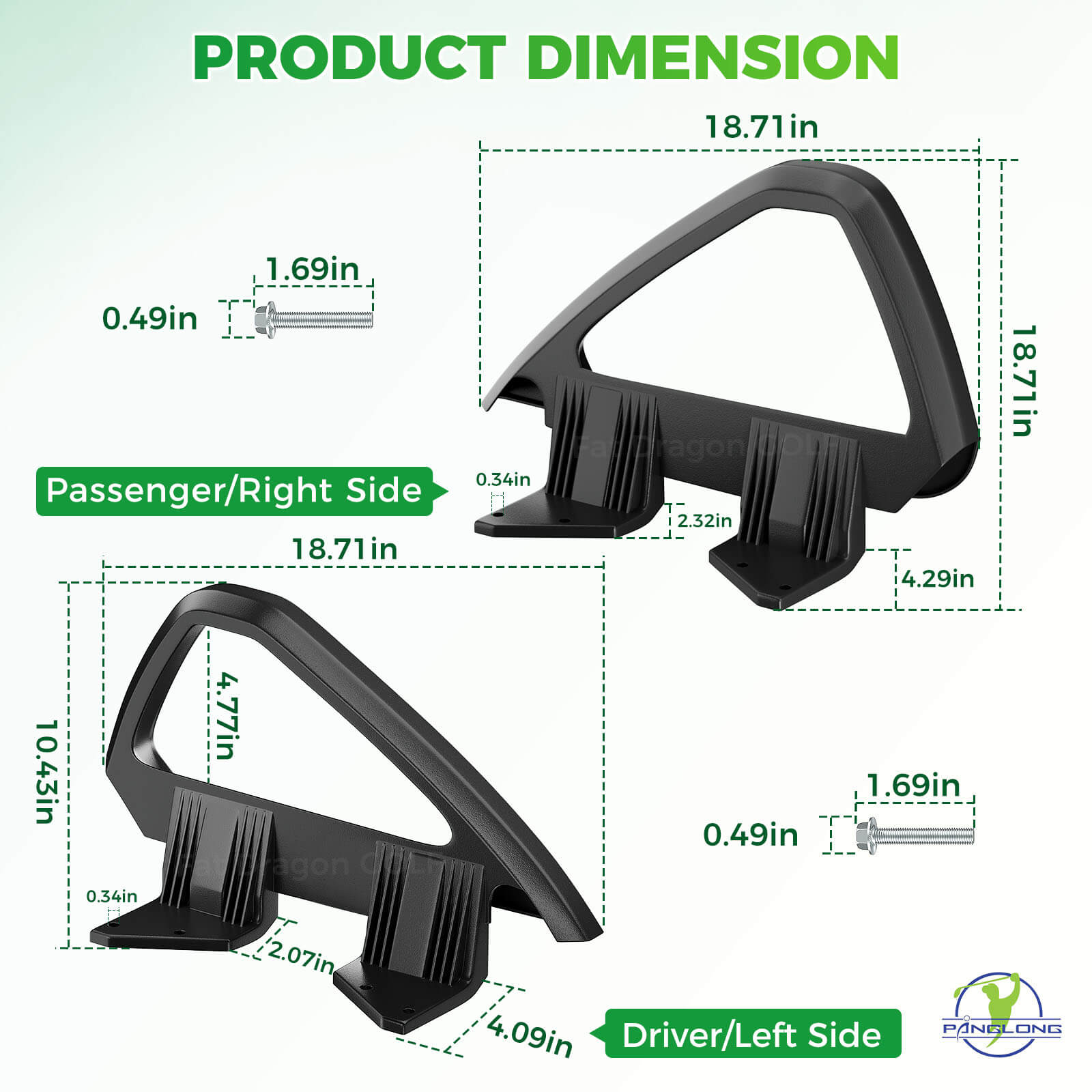 Club Car Arm Rest Hip Restraint for 2000-up DS