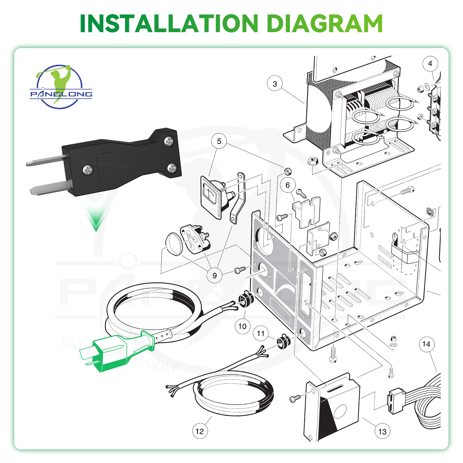 Golf Carts Crow Foot 2 Prong Charger Plug Suitable for Club Car and Yamaha(36 Volt) |Drive-up
