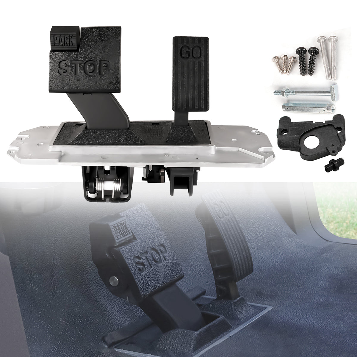 Drive-up Club Car Precedent Pedal Assembly, Club Car Pedal with Conversion Kit, Suitable for 2004-UP Precedent & 2018-Up Tempo-Universal Electric Carts, for 1st Gen and 2nd Gen, OEM #102500001, 103974821