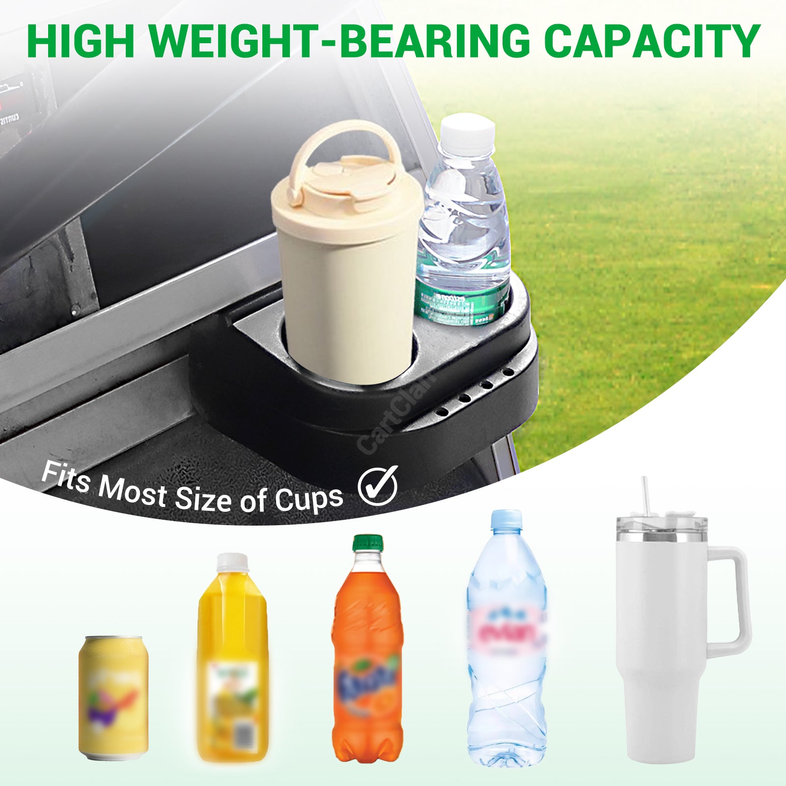 Club Car DS Cup Holder Kit Dual for 1993-Up Golf Cart |Drive-up