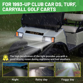 Club Car DS Led Head Light Kit Headlight and Tail Light Assembly