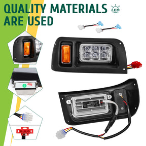 Golf Cart LED Headlights for Club Car DS 1993-Up Models 12 Volt Headlight OEM 101988002 101988001 |Drive-up