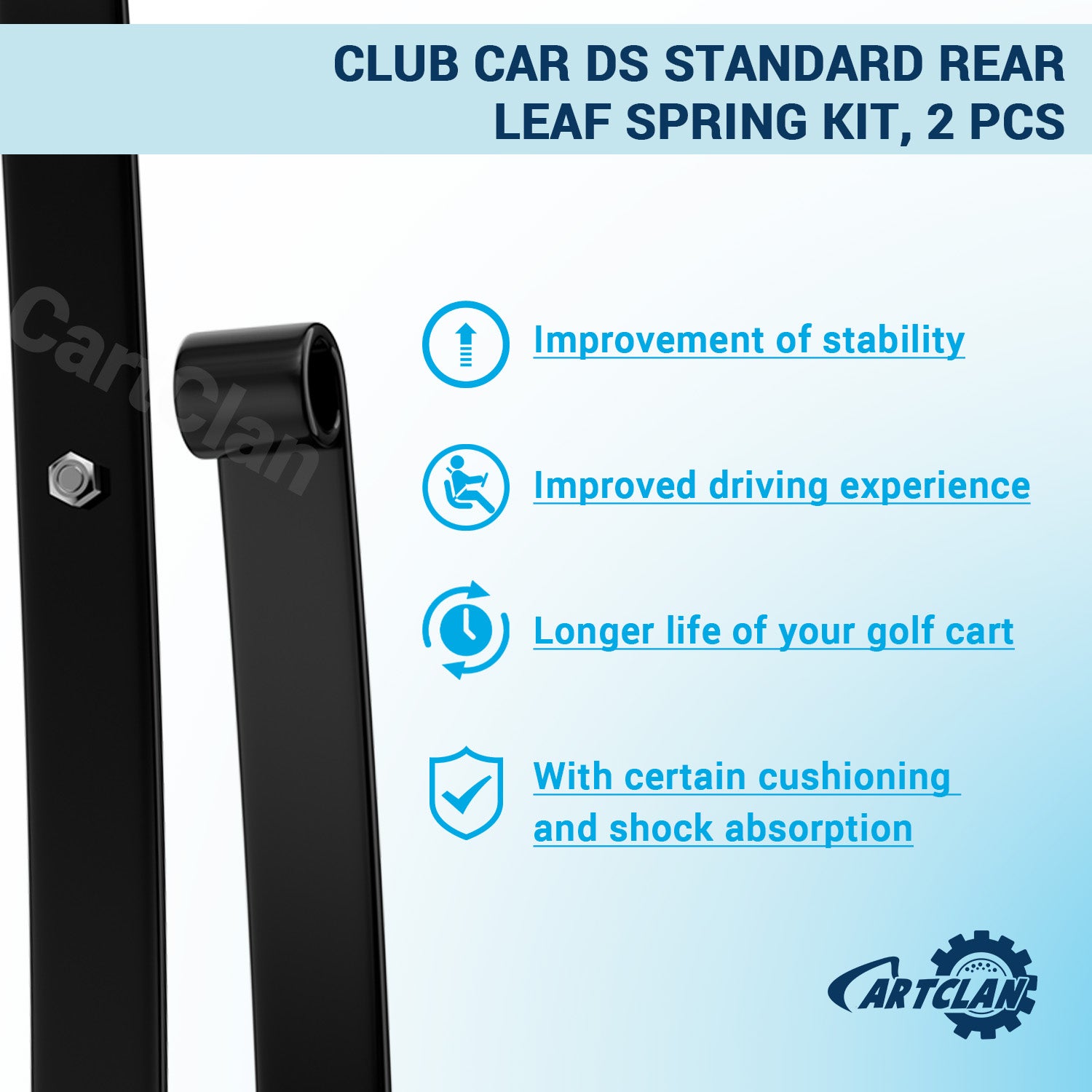 Club Car Rear Leaf Spring Kit, Golf Cart Rear Leaf Spring Kit Suitable for DS, OEM #1012180, 1015583 |Drive-up