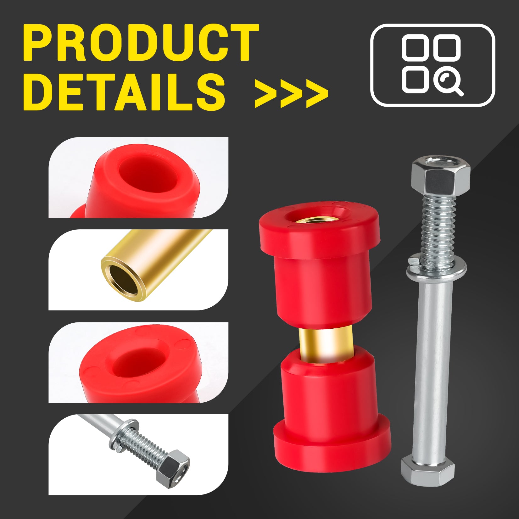 Golf Cart Bushings Kit for Club Car DS 1992-Up - RED | Drive-up