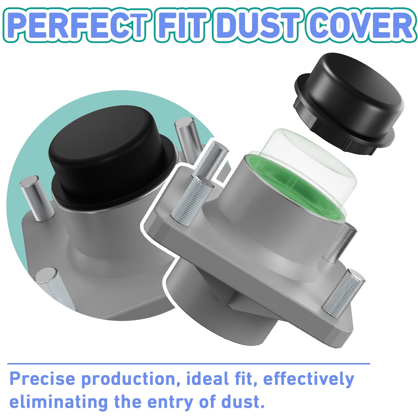 Drive-up Golf Cart Front Wheel Hub Assembly, Club Car Front Wheel Hub with Bearings Oil Dust Seal for Club Car Precedent and DS 2003-Up and Tempo 2018-Up Gas or Electric Golf Carts, OEM 102357701