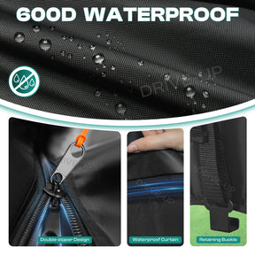 Club Car Driving Enclosure for 4 Passenger DS, 600D Golf Cart Rain Cover with Zipper Door & 4-Sided Clear Window |Drive-up