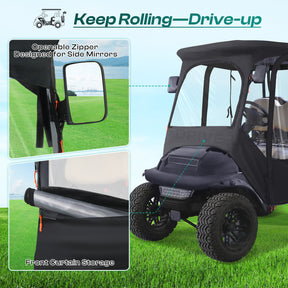 Club Car Precedent Enclosure Fits for 4 Passengers, 600D Golf Cart Driving Cover with Zippered Doors&4-Sided Clear Window |Drive-up