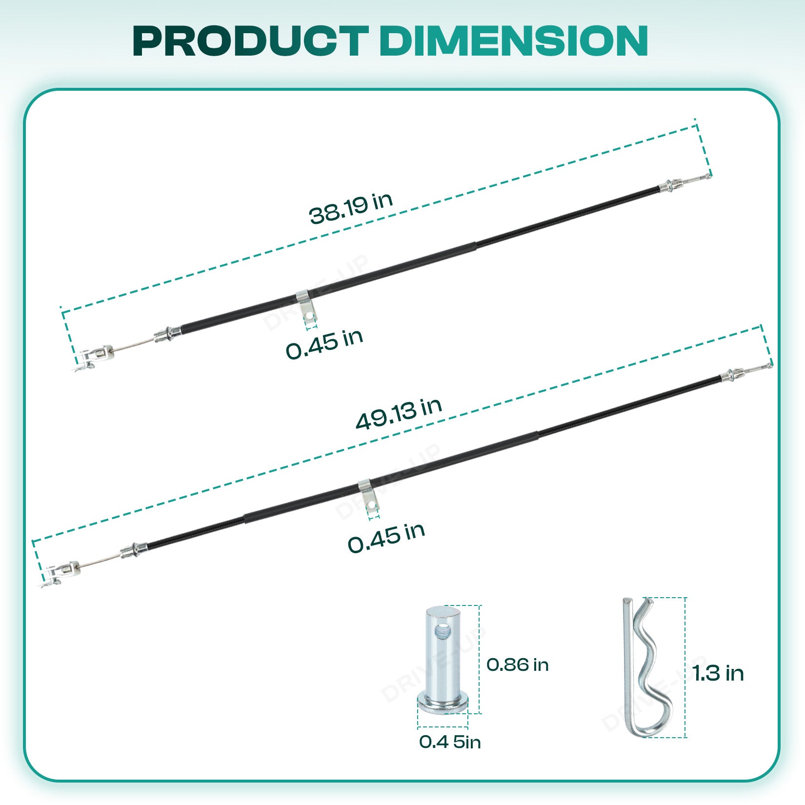 Club Car Precedent 2004+ Brake Cable Stainless Steel Core Driver and Passenger Side and 2018-up Tempo G and E(2PCS) |Drive-up