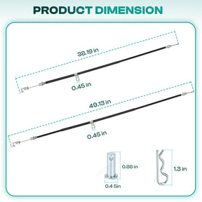Club Car Precedent 2004+ Brake Cable Stainless Steel Core Driver and Passenger Side and 2018-up Tempo G and E(2PCS) |Drive-up