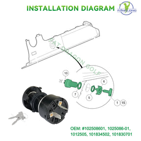 Golf Cart Ignition Switch for Club Car 2004+ Precedent & 2018+ Tempo Electric Models | Drive-up
