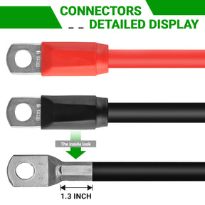 Golf Cart Battery Cables, Heavy Duty Golf Cart Battery Cables for Club Car DS & Precedent 1994-up 48 Volt, 7 PCS 4 Gauge Pure Copper Golf Cart Battery Wiring Cables (A Set)