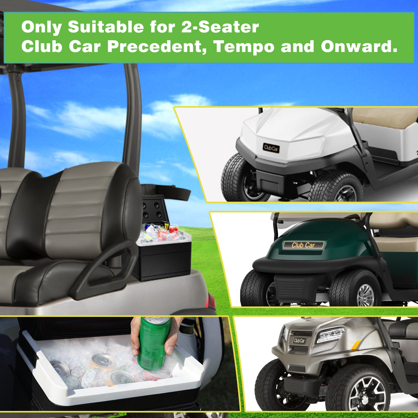 Golf Cart Cooler with Mounting Kit  fit for Club Car Precedent/Tempo/Onward | Drive-up