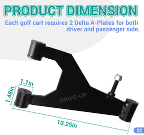 Club Car Delta A-Plate Sub Assembly for 1993-Up G&E DS Golf Carts, Front Suspension Kit, OEM 1016353-2Pcs | Drive-up
