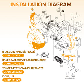 Deluxe Brake Golf Cart Maintenance Kit for Club Car DS 2000 up | Drive-up