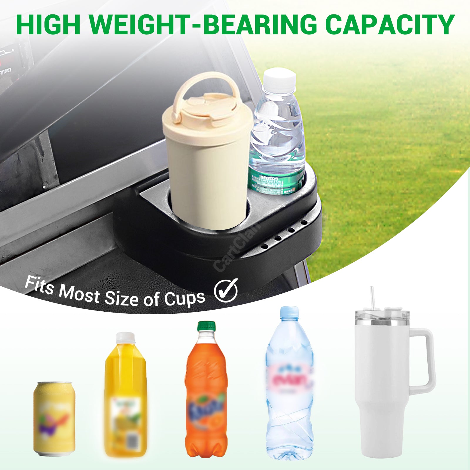 Dual Cup Holder Kit for 1993-Up Club Car DS - 2 Pcs | Drive-up