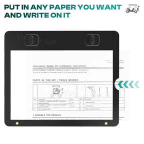 Set of 10 Golf Cart Black Deluxe Message Holder for ClubCar | Drive-up