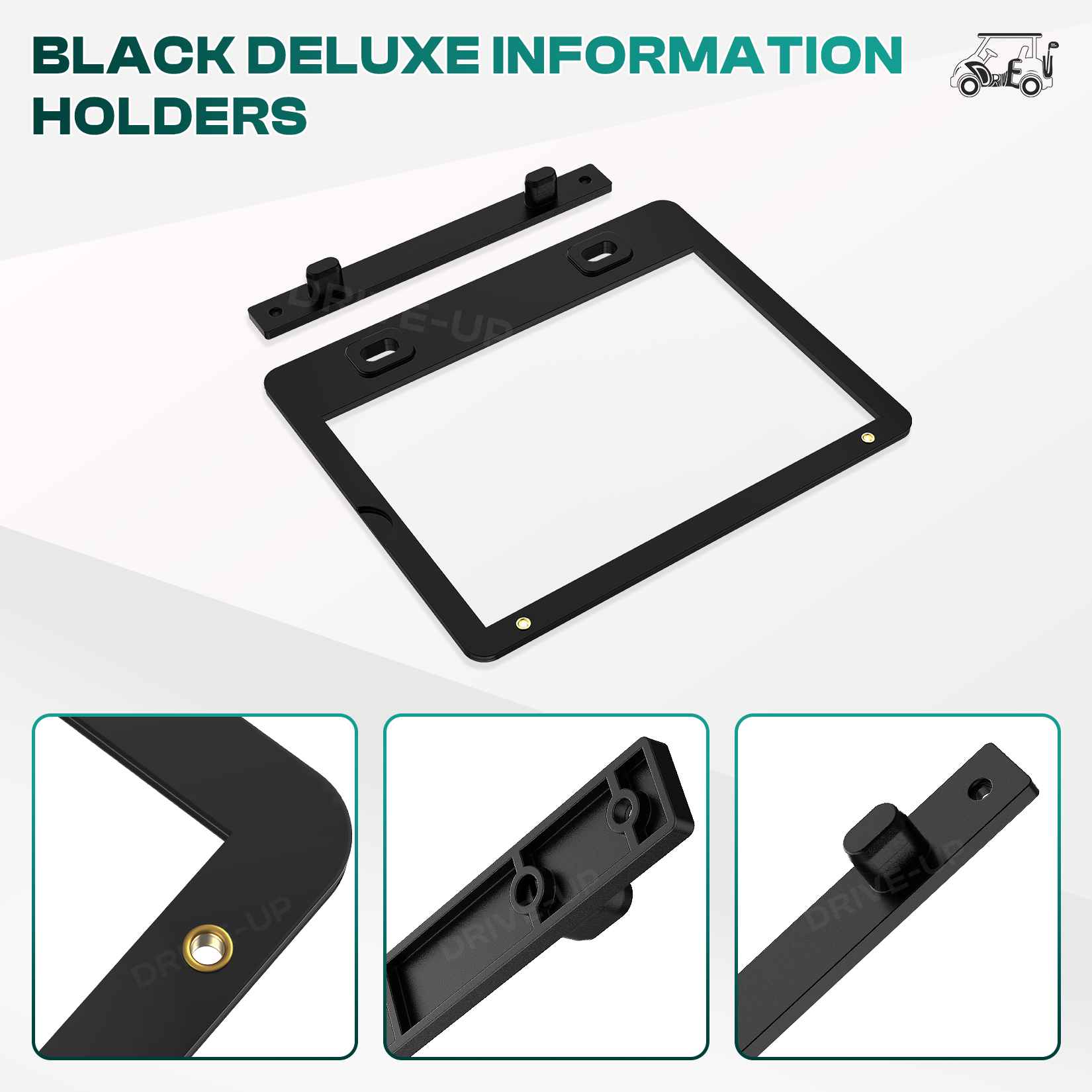 Set of 10 Golf Cart Black Deluxe Message Holder for ClubCar | Drive-up