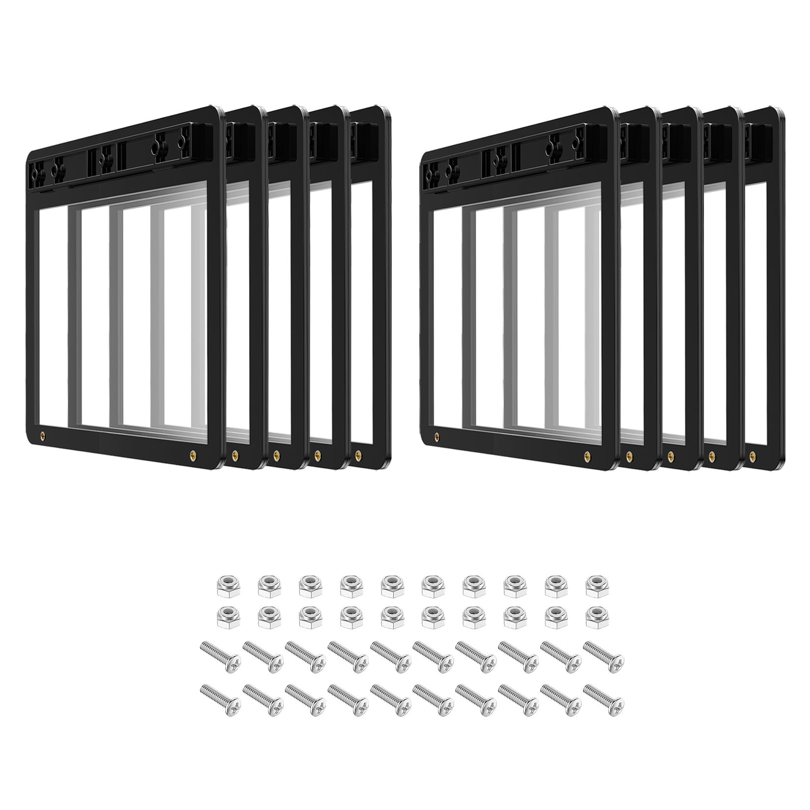 Set of 10 Golf Cart Black Deluxe Message Holder for ClubCar | Drive-up