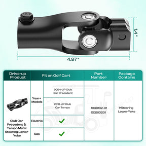 Golf Cart Metal Steering Lower Yoke for Club Car Precedent & Tempo | Drive-up