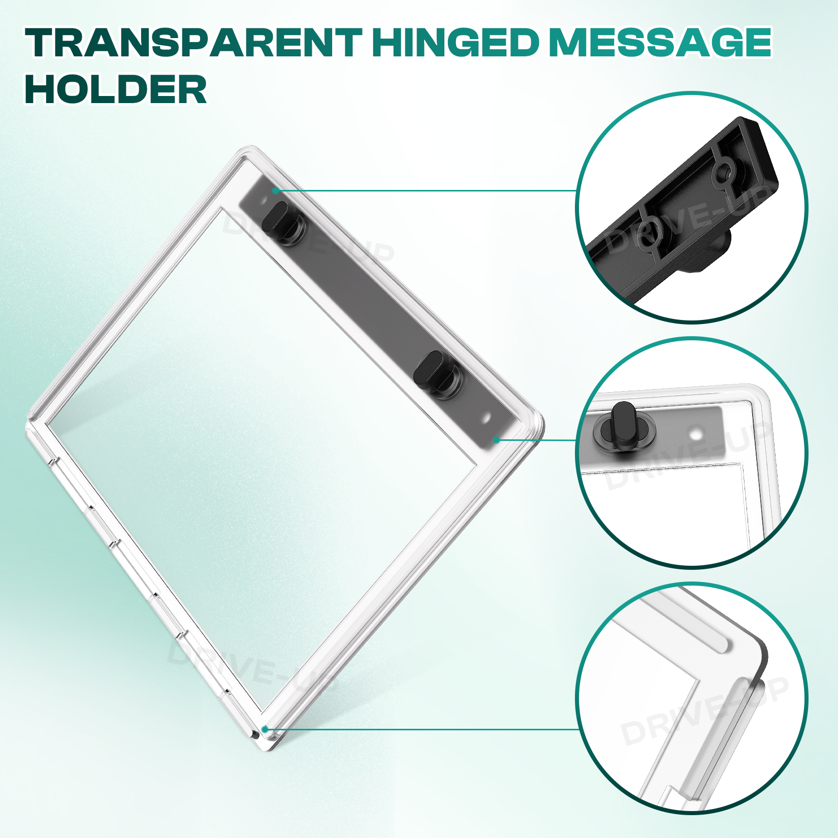 Golf Cart Transparent Hinged Message Holder for Club Car | Drive-up