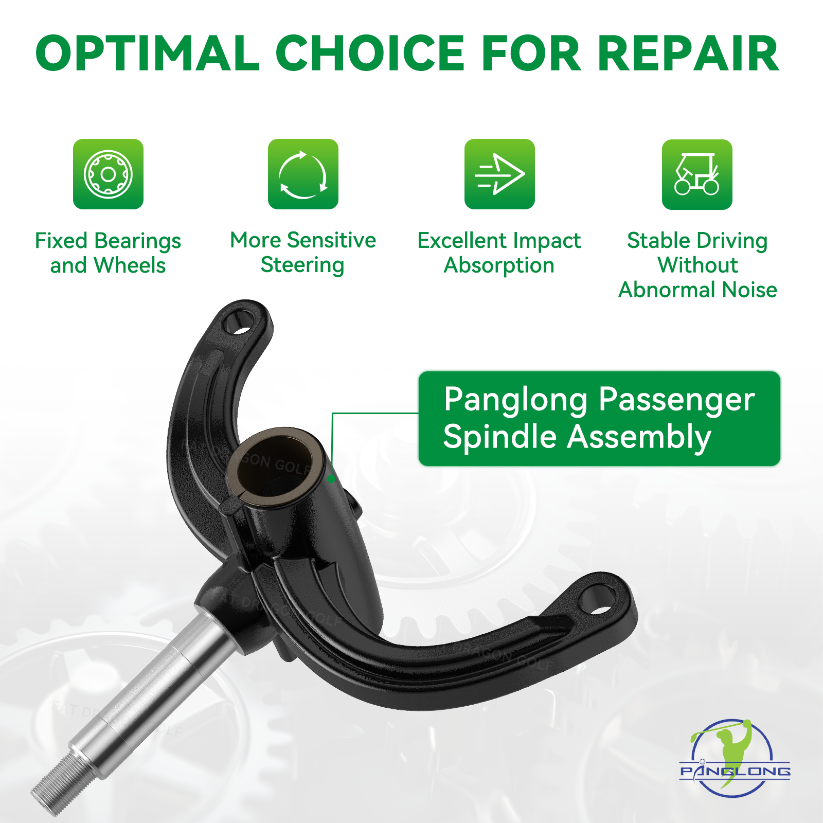 EZGO RXV Golf Cart Passenger Spindle Assembly-Front Spindle Right |Drive-up