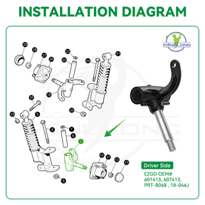 EZGO RXV Golf Cart Driver Spindle Assembly-Front Spindle Left |Drive-up