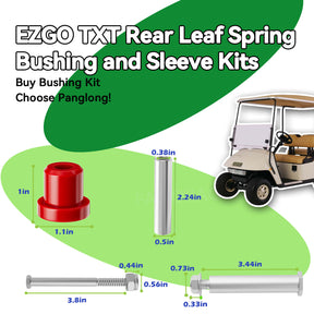 Leaf Spring Bushing Kit for EZGO TXT & PDS, Golf Cart Bushings Kit, OEM 70289G01, 1015583 |Drive-up