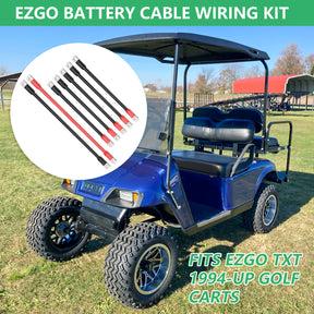 Golf Cart Battery Cables Wiring Kit for EZGO TXT 1994 & UP 36 & 48 Volt with 4 Gauge 7 PC AC/DC Wire Golf Cart Battery Cable Set