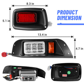 Basic Complete LED Light Kit for EZGO TXT Gas&Electric Golf Cart Headlights&Tail Lights