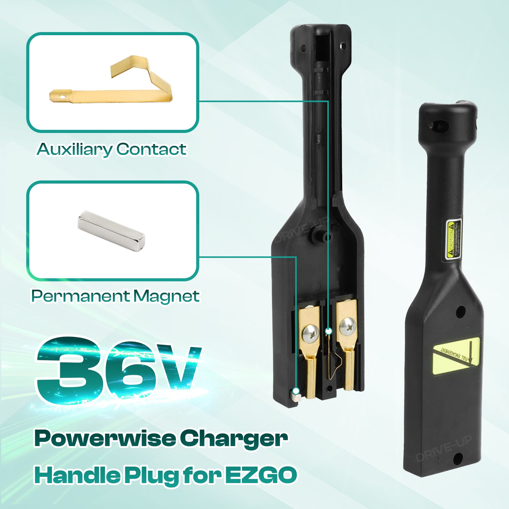 EZGO TXT Medalist 36V PowerWise Charger Receptacle and W/Handle Plug Fits Electric |Drive-up