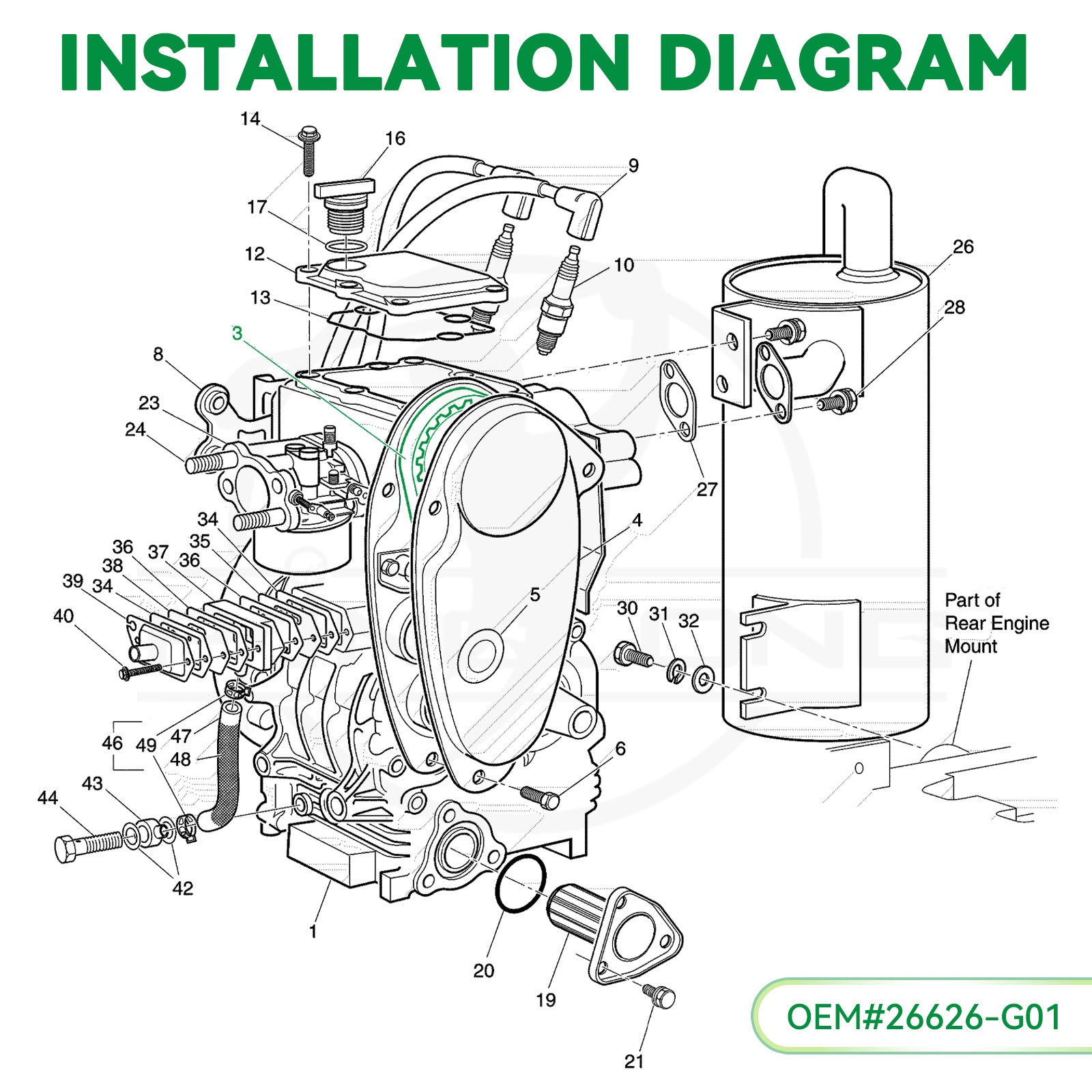 Timing Belt for EZGO Golf Carts with 295cc & 350cc Engines 1991-up | Drive-up