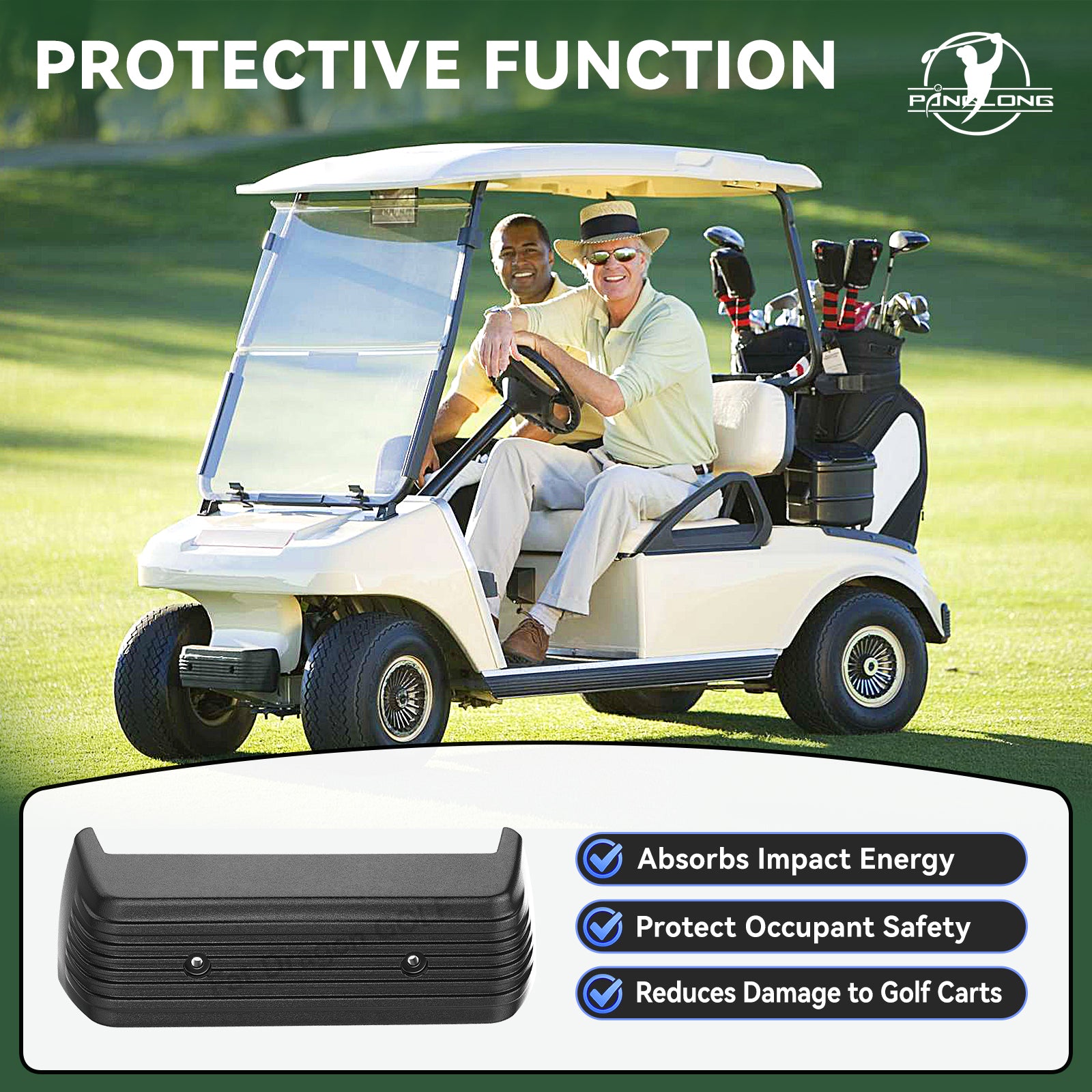 Club Car DS Front Bumper, Suitable for 1993-up Club Car DS, Club Car DS Front Bumper Replace OEM# 1016868 |Drive-up