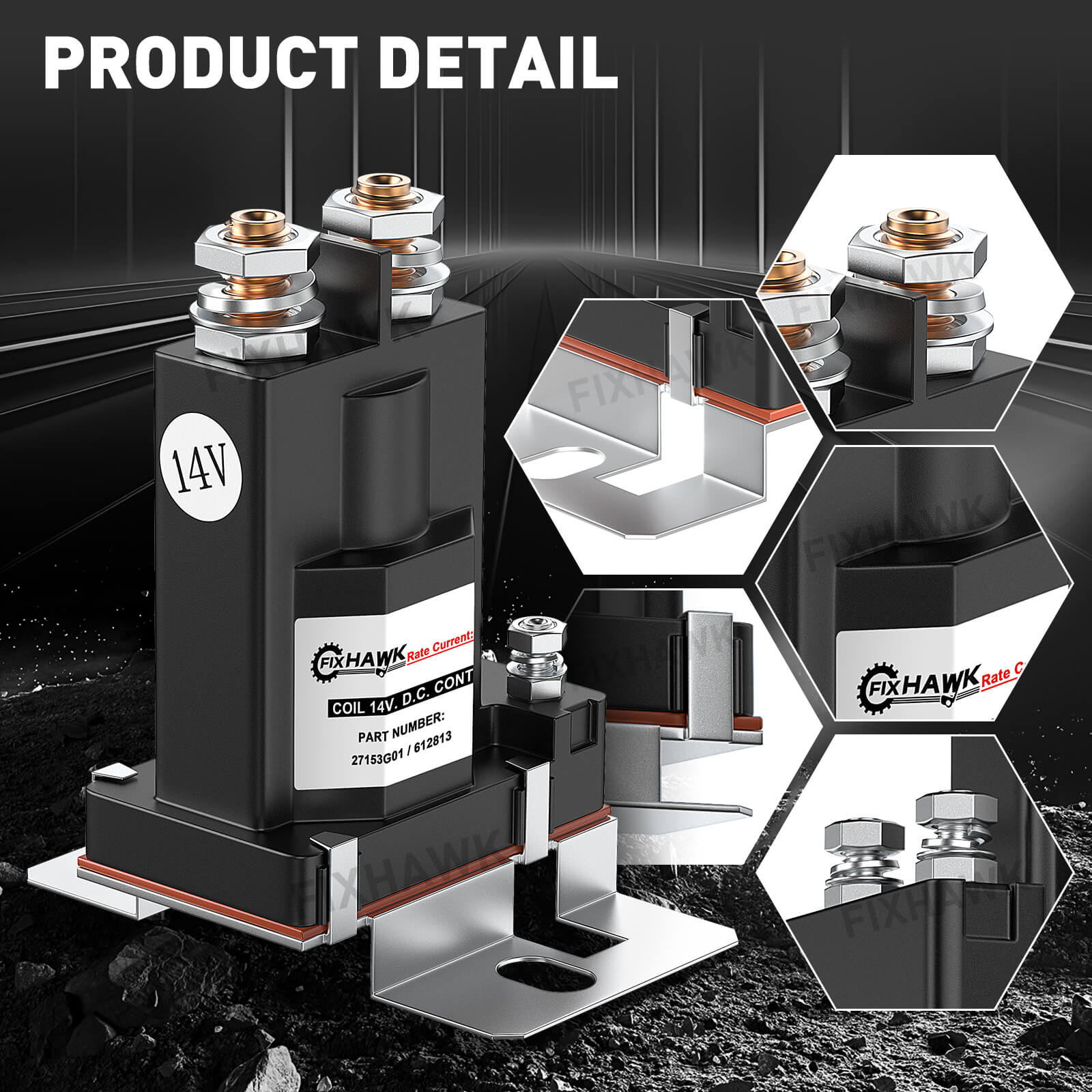 14V 4 Terminal Golf Cart Solenoid for EZGO