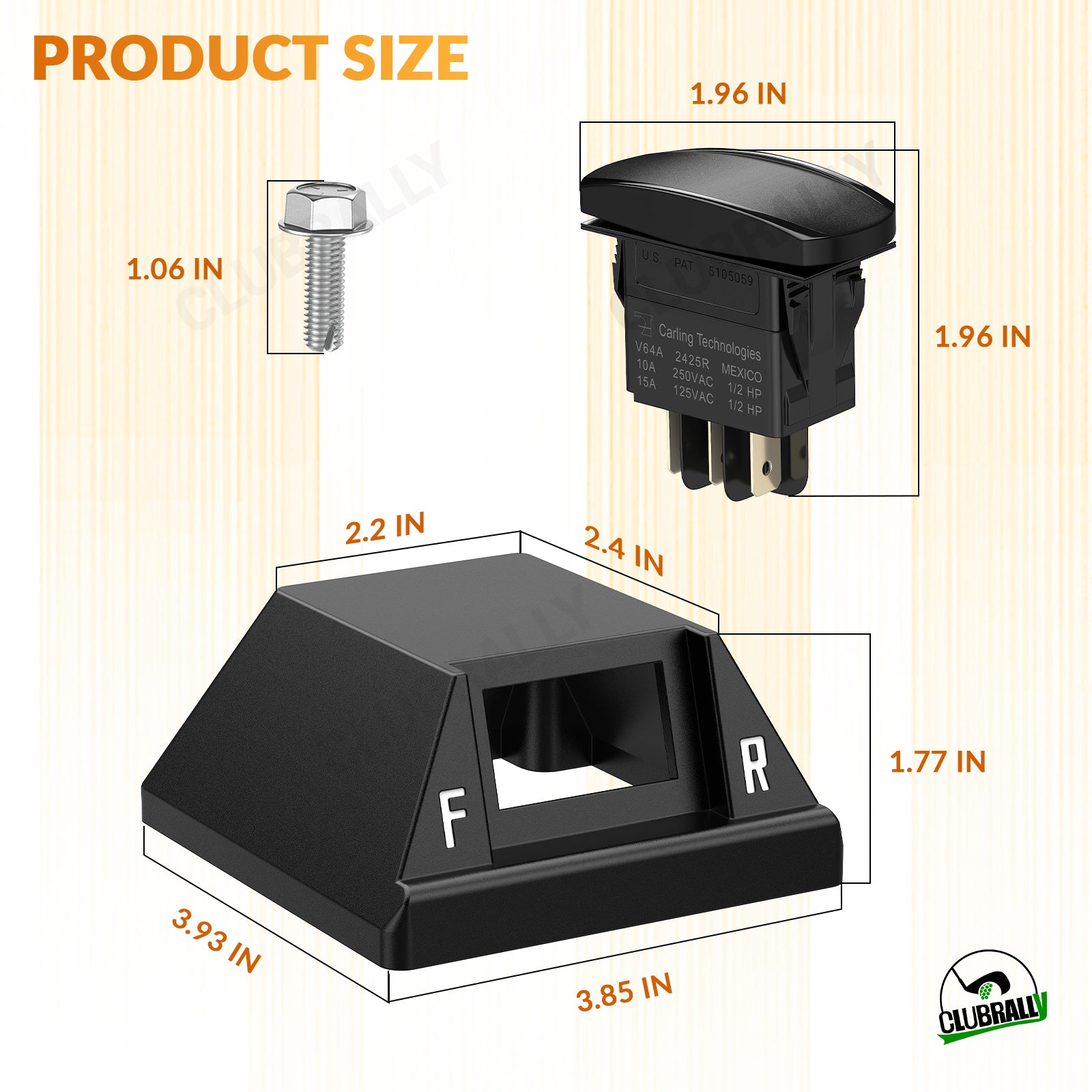 Forward Reverse Rocker Switch Kit for 1996-2015 Electric Club Car DS | Drive up