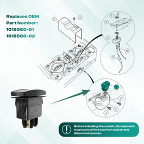 Foward Reverse Switch Compatible with Club Car DS, Precedent 1996-Up 48V E Golf Cart PowerDrive Plus and Tempo 2018-Up |Drive-up