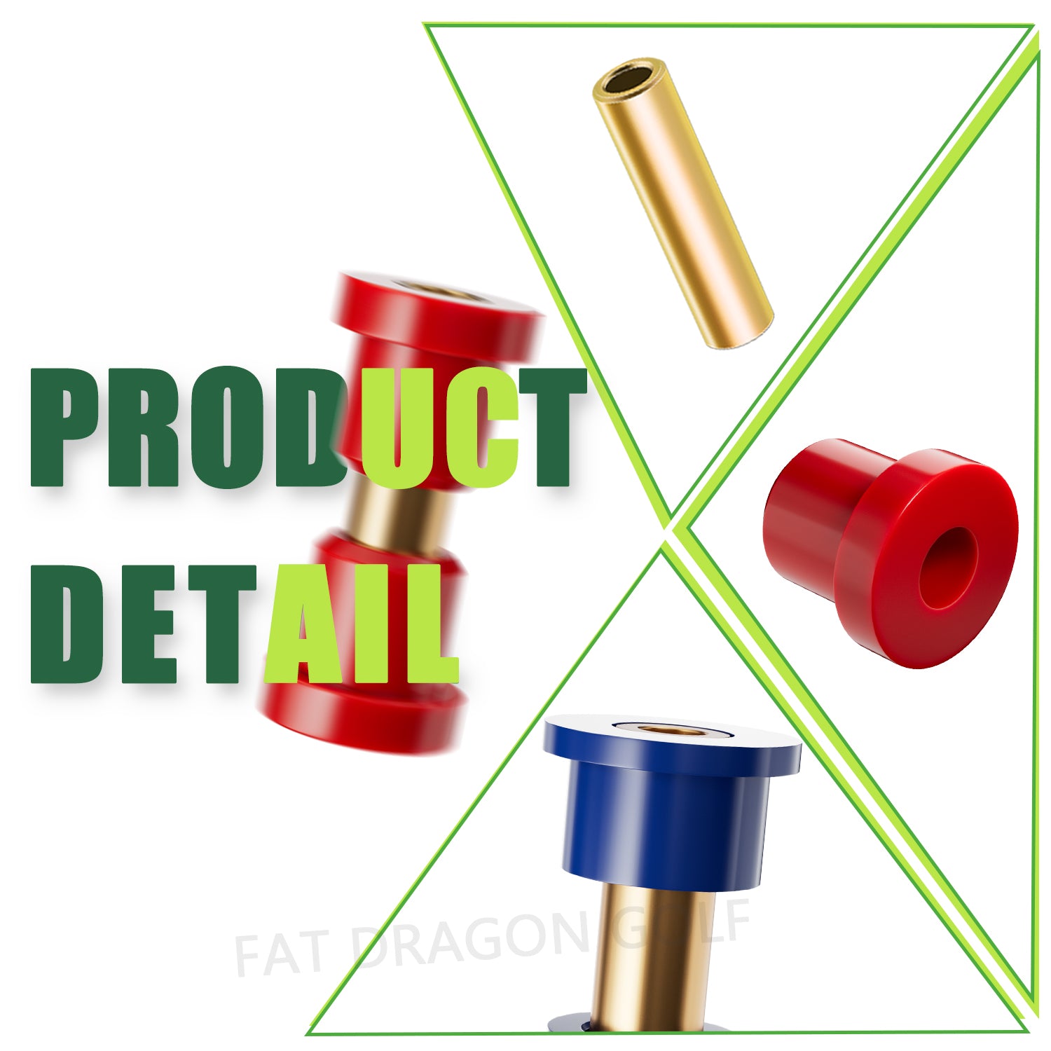 Panglong Club Car DS Bushing Kit for A Arm, Front and Rear Suspension; Polyurethane Bushings Kit Suitable for 1992-Up DS Golf Cart; OEM#1016346, 1016349, 1016350, 1015583, 1012303