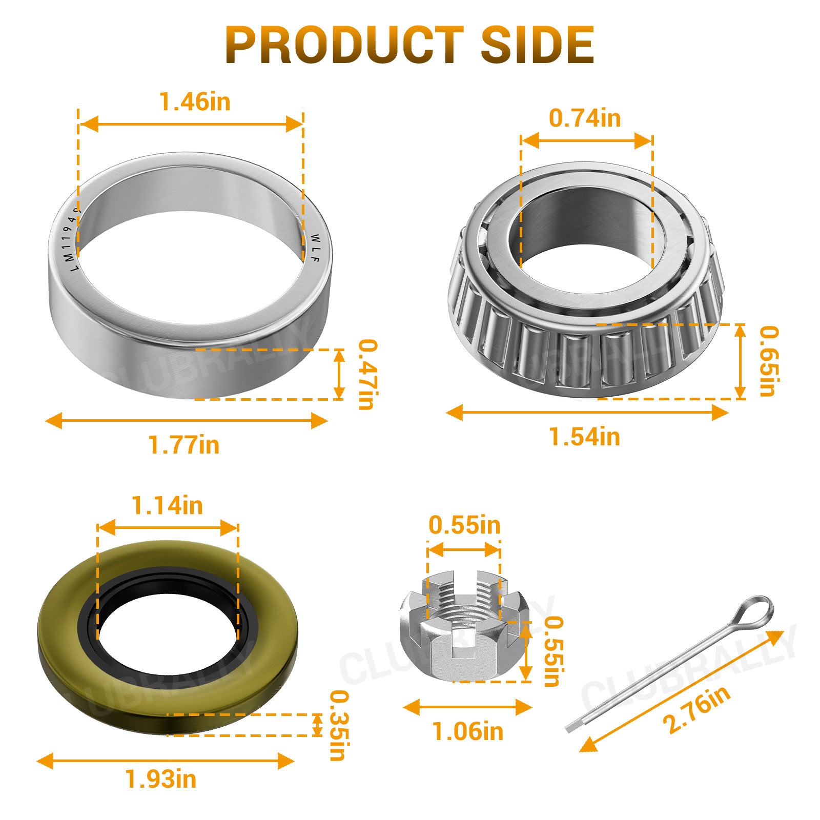 Front Wheel Bearing Hub Rebuild Kit for Club Car DS, Carryall (2 Set) |Drive-up