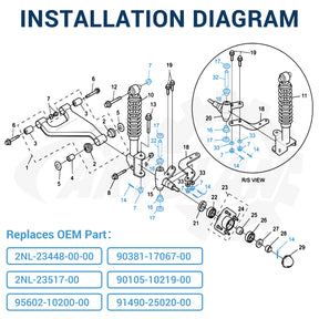 King Pin Wear Replacement Kit for Yamaha G22, G29 |Drive-up