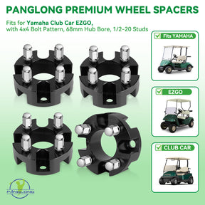 Universal Golf Cart Wheel Spacers Kit with Lug Nuts-2 inch, Wheel Spacers Kit Suitable for Yamaha, Club Car, EZGO | Drive-up