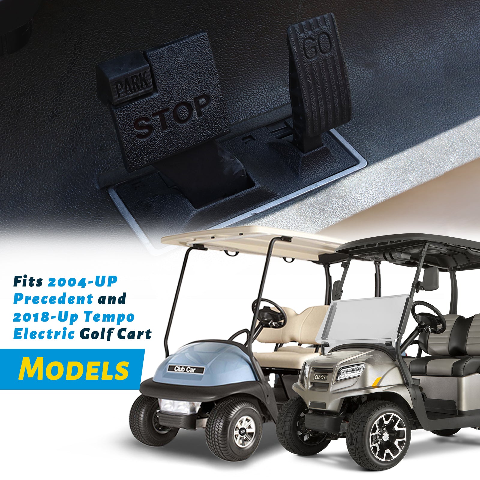 Drive-up Club Car Precedent Pedal Assembly, Club Car Pedal with Conversion Kit, Suitable for 2004-UP Precedent & 2018-Up Tempo-Universal Electric Carts, for 1st Gen and 2nd Gen, OEM #102500001, 103974821
